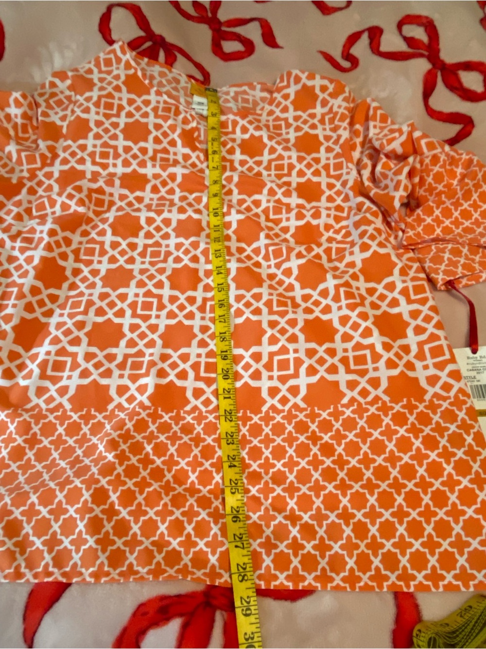 Ruby Rd. Orange and White Geometric Top - Picture 7 of 11